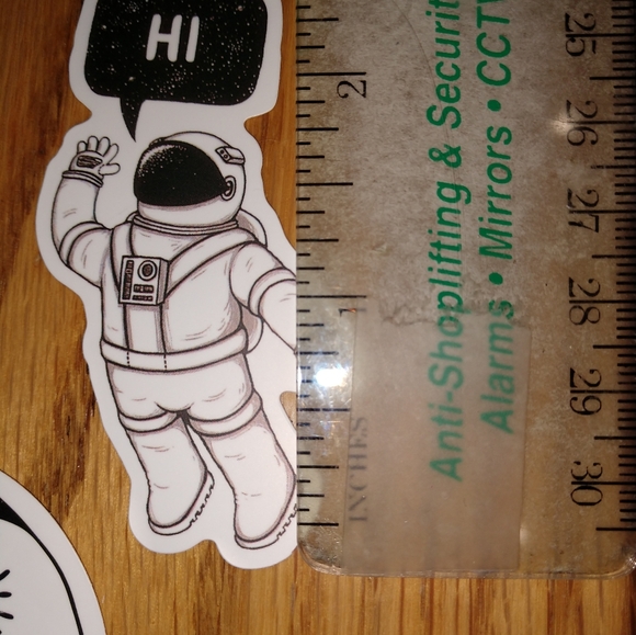 3 black & white professionally made stickers, NEW never used.  Set 1 - Picture 3 of 4